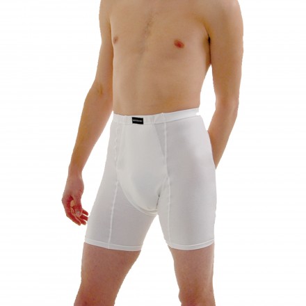 The CReAtor may have sported something along these lines--a form-fitting mid-thigh brief--to avoid those dreaded VPL. and to prevent chafing during active riding/fighting scenes.